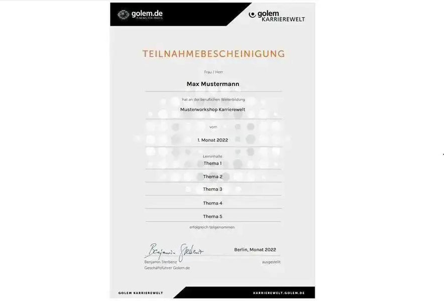 IT-Sicherheit für Webentwickler: virtueller Zwei-Tage-Workshop - Golem Karrierewelt