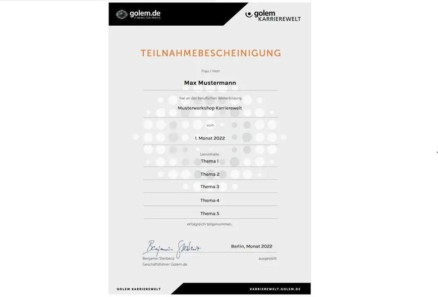 Kubernetes Dive-in-Workshop: virtueller Zwei-Tage-Workshop - Golem Karrierewelt