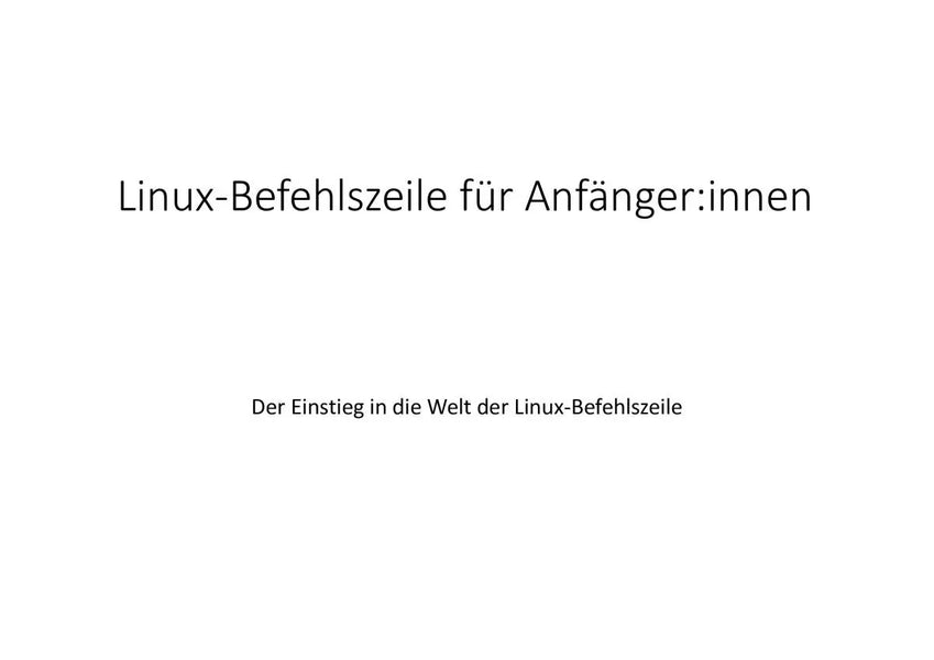 Linux-Befehlszeile für Anfänger:innen - Der Einstieg in die Welt der Linux-Befehlszeile - Golem Karrierewelt
