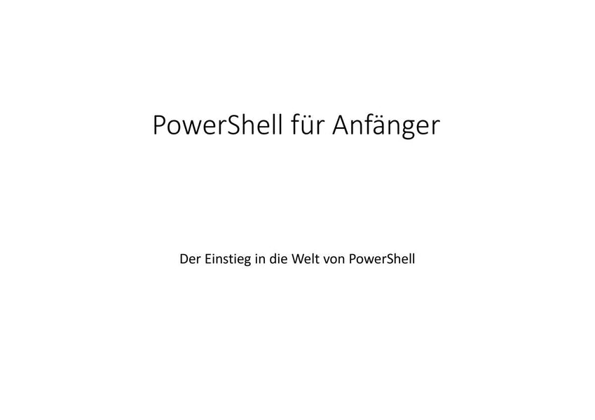 PowerShell für Anfänger:innen - Der Einstieg in die Welt von PowerShell (E-Learning) - Golem Karrierewelt