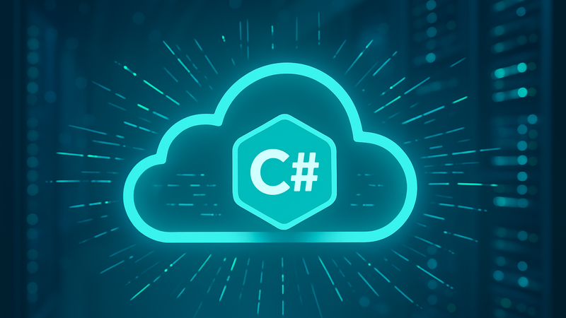 Ein Cloud-Symbol mit C#-Logo.
