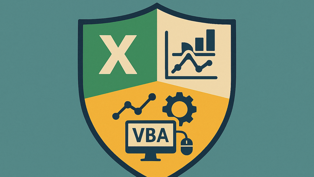 Ein Schild mit Graphen und Excel-Symbol.