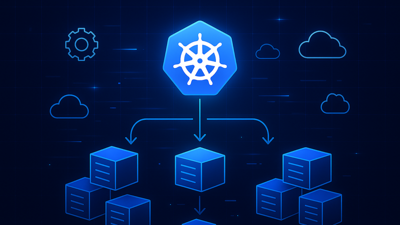 Ein symbolisches Diagramm von Kubernetes.