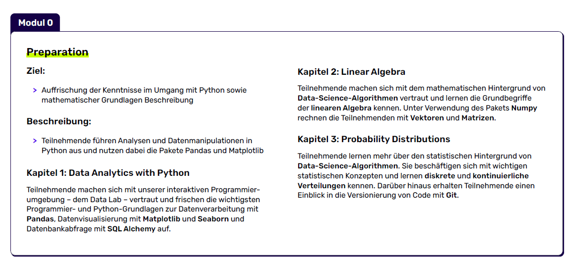 Zertifizierte Weiterbildung: Als Quereinsteiger zum Data Scientist mit Python
